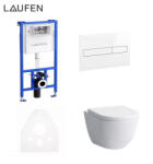 Laufen LIS CW1 tartály szett fehér nyomólappal + Laufen Pro fali WC Soft-Close ülőkével (SET-LA-20251124111)
