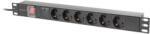 Lanberg Unitate distributie alimentare PDU 19", 1U, 10A, 6 prize , negru, C14 (PDU-06F-0200-IEC-BK)