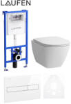 Laufen Ineo falsík alatti WC tartály szett fehér nyomólappal + Laufen Lua fali WC Slim SoftClose ülőkével (SET-LA-202511211118)