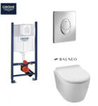 GROHE Rapid SL WC-tartály szett króm nyomólappal + Balneo Luxa Rimless fali WC, SoftClose ülőkével (SET-FGR-202511201600)