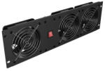 Lanberg 19" 3U függőleges ventilátor panel, 3x ventilátor, 230V, fekete (AK-1506-B) - bbmarket