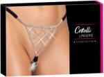 Cottelli Collection - nyitott string tanga ezüst dísszel - fekete (S-L) (23229271101) - szexshop