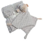 Gamberritos takaró - plüss buborékos anyagú 80x110cm plüss szundikendővel maci szürke 10339 - babycenter-online