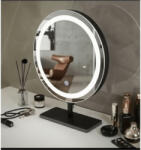 Zegor Harmony 40 fekete keretes kerek álló pipere tükör 3 színű led világítással 40x40 cm (01-HZJ-HS-3S-40x40)