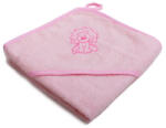  Vaganza hímzett fürdőlepedő, fürdetőkesztyűvel 110*110 cm - rózsaszín oroszlán