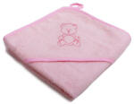  Vaganza hímzett fürdőlepedő, fürdetőkesztyűvel 110*110 cm - rózsaszín maci