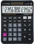 nan CTIFREE DJ-160Dplus fekete számológép, 145x190mm, 16 számjegy, TAX funkció, dual power, 2 év garancia (DJ-160DPLUS)