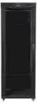 Lanberg FF01-8842-12BL 19" 42U SZÉL: 800mm MÉLY: 800mm MAG: 2097mm LCD lapraszerelt üvegajtós fekete rack szekrény (FF01-8842-12BL) - procompkft