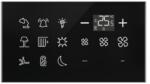 Schneider Electric Glass Touch Panel, SpaceLogic, Panou sticla Modbus, dublu, combo: Panou pat cu 9 butoane+Termostat (SLGM09BT07)