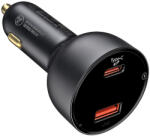 Autolife Autós USB-s gyorstöltő (100W) , voltmérővel, USB/USB-C csatlakozás, Autolife 04AC