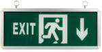 2r EXIT vészvilágító lámpatest 3W 2h kétoldalas fekete-zöld lefelé nyil (T050201468)