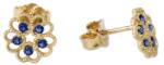 Ékszershop Kék köves virág arany fülbevaló (1332409)