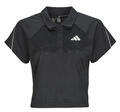adidas Rövid ujjú galléros pólók Stadium 3-Stripes Tennis Inspired Jacquard Polo Shirt T-Shirt Fekete EU S