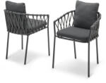 Tchibo - 2 db textilhálós étkezői karosszék - fekete