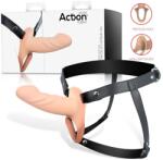 Action StrapOn S - felcsatolható, üreges dildó (natúr) - erotikashow