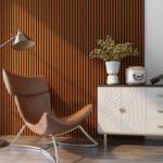 Wohnen Akusztikus fali panel 12db 120x60 cm teakfa hatású lamellás falburkolat dekorpanel