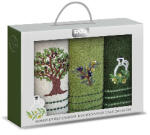  Prémium 3 db-os konyharuha szett díszdobozban - olivás