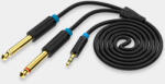 Vention 3.5mm jack/M -> 2*6.5mm jack/M, 3m, (TRS, fekete, audio), kábel (BACBI)