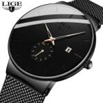 LIGE Ceas dama de mana Lige Casual Quartz Fashion Analog Negru Ceas