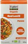 Explore Cuisine Penne proteice bio din linte rosie, fara gluten, 225 g