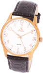 ASTRON 5552-0 férfi karóra, rózsaarany színű nemesacél tok, fekete bőrszíj, fehér számlap, keményített ásványüveg, quartz szerkezet, 50 m (5 ATM) vízállóság (5552-0) - astronora