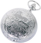 ASTRON férfi zsebóra, quartz, ezüst színű tok (vonatos), arab számos fehér számlap (8510-0) - astronora