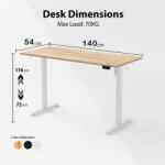 Dollcini Otthon Állítható Íróasztal - Elektromos - wood - 140*54 (547971_140_wood)