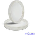  Natúr kerek masszív fa tálca alap 20cm - Fehér