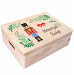 Creative Deco Személyre szabott karácsonyi üdvözlő ajándékdoboz 40x30x14cm (JANCDSD140CUSTOMCHRISTNUTCRFBM)