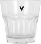 Clayre & Eef Set 6 pahare sticla transparenta neagra Ø 8x8 cm / 150 ml (BHSGL0011) Pahar