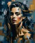 Oh Art! Set pictura pe numere, cu sasiu, Atitudine - vopsea aurie, 40x50 cm (JX1348)
