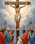 Oh Art! Set pictura pe numere, cu sasiu, Isus pe cruce, 40x50 cm (ANG1022)