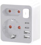 Technik Stecher Schuko+Euro, 2x USB-A, 2x USB-C, intrerupator Technik TPA35 (ELAD-TPA35-THK)