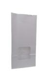 Msg Ambalaje Punga hartie alba , Stand up, cu fereastra, baza patrata, laminata complet la interior 12x6x25 cm, 100 buc set
