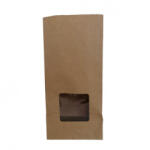 Msg Ambalaje Punga Stand Up Din Hartie Natur , Cu Fereastra Bopp, 12x6x25 Cm, 100 Buc Set