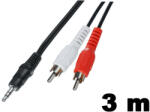 Thunder Germany SC85-3 sztereo jelkábel (3, 5 mm Jack - 2x RCA) - (3 m) - thundergermany