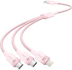 Vention USB-A 2.0/M - USB-C/Lightning/Micro USB-B, 1.5m, (roz, 3A, 3in1), cablu