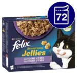 FELIX Sensations bárány, hal, pulyka zselében eledel macskáknak 72x85 g