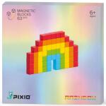 PIXIO Rainbow 63 db Mágneses építőkockák, 8x8x8mm kockák, 16x16x4cm doboz, 6+ korosztály (30109)