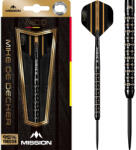 Mission Darts dart szett Mission steel Mike De Decker, fekete-arany PVD, 22gr, 95% Gravírozott