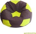  Babzsák foci sötét szürke-lime (bzsfszl03)