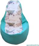  Babzsák háttámlás- türkiz pillangó (Többféle méretben) (bzshtp01)