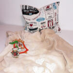  Takaró+párna drapp karácsonyi szett (takpadksz01)