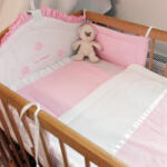  Babaágynemű szett fehér- rózsaszín (bagyfr01)
