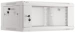 Lanberg WF01-6404-10S 19" 4U SZÉL: 600mm MÉLY: 450mm MAG: 290mm lapraszerelt üvegajtós szürke fali rack szekrény (WF01-6404-10S)
