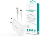 DEVIA Smart Series 30W GaN PD+QC hálózati gyorstöltő adapter + Type-C/Lightning kábel - fehér - mobilehome