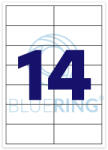 Bluering Etikett címke, 105x42, 4mm, 100 lap, 14 címke/lap Bluering® (BRET119) - polusirodaszer