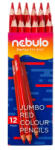 Nebulo Színes ceruza, jumbo háromszög, Nebulo piros (JPC-TR-1)
