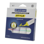 Centropen Szövegkiemelő 1-4, 6mm, vágott hegyű, Centropen 6252 pasztell, 4 klf. szín (462520404) - polusirodaszer