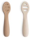 Mushie First Feeding Baby Spoons kiskanál Natural/ Shifting Sand 6m+ 2 db